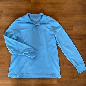 Men’s light blue long sleeve polo